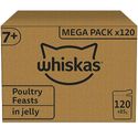 Whiskas 7+ Natvoer - Mix - Selectie in gelei - maaltijdzakjes 120 x 85g - natvoer katten