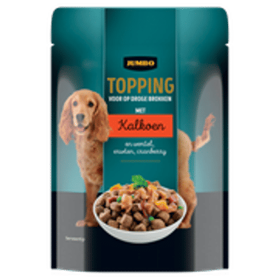 Jumbo Honden Topping voor op Droge Brokken met Kalkoen en Groente 85g - natvoer honden