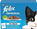 Felix Original Seaside Selectie kattenvoer, natvoer met Tonijn en Kabeljauw, met Zalm en Forel, met Koolvis en Sardine, met Garnalen en Schol in Gelei 12x85g - doos van 4 (48 portiezakjes, 4,08kg) - natvoer katten