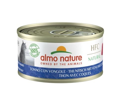 Almo Nature HFC Natuurlijke kattenvoering, tonijn met venusschelpen, 24 x 70 g - natvoer katten