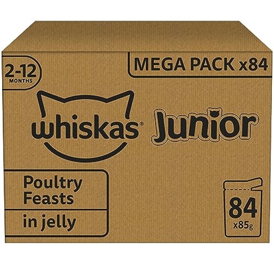 Whiskas Junior - Gevogelte - maaltijdzakjes 84 x 85g - natvoer katten