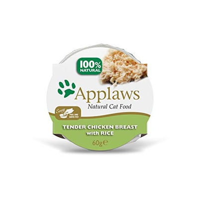 Applaws Katze Schale zarte Hühnchenbrust mit Reis, 10er Pack (10 x 60 g) - natvoer katten
