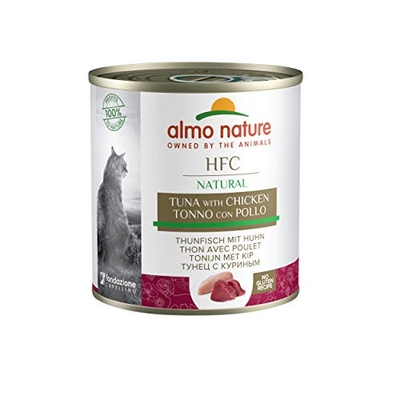 Almo Nature HFC Natural - Tonijn en Kip (verpakking van 12 dozen van 280 g) - natvoer katten