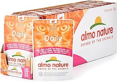 Almo Nature Daily Kattenvoer met tonijn en zalm (30 x 70 g) - natvoer katten