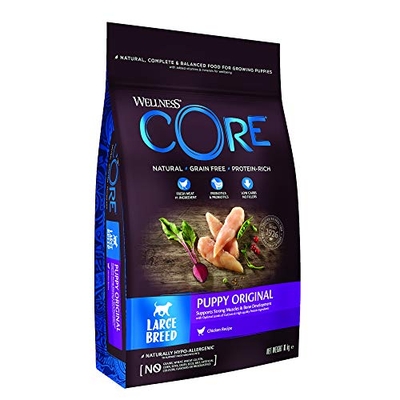 Wellness Core Large Breed Puppy Original, Puppy Voer met Kip voor Grote Honden Rassen, 10kg - hondenbrokken