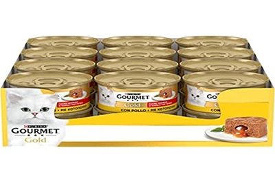 Purina Gourmet Gold Zacht vochtig hart met kip - 24 blikjes van 85 g (verpakking van 24 x 85 g) - natvoer katten