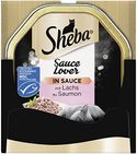 Sheba Sauce Lover - Fine Salmon Bites met saus voor volwassen katten - 22 x 85 g Kattenvoer - natvoer katten