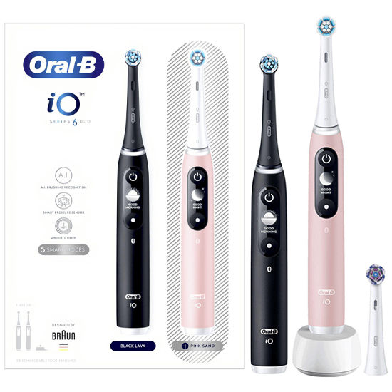 Oral-B iO  opzetborstels - Oral-B iO Series 6 Black + Extra Body Pink + 1 extra opzetborstel stuks