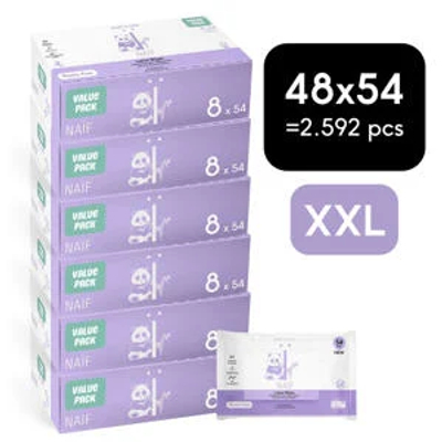 Naif Plasticvrije Lotion billendoekjes - 2592 stuks