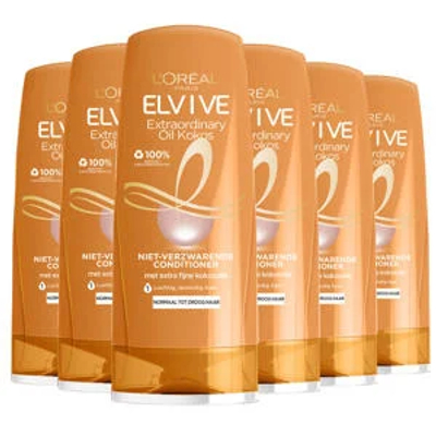L'Oréal Paris Elvive Extraordinary Oil Kokos conditioner - 6 x 200 ml - voordeelverpakking