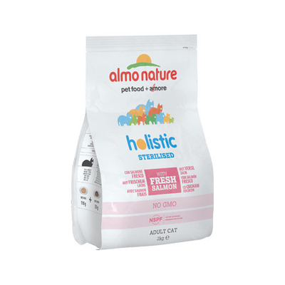 Almo Nature Sterilised Kattenvoer - Zalm en Rijst - 2 kg - kattenbrokken