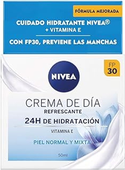 NIVEA Verfrissende dagcrème FP30 1 x 50 ml, gezichtscrème met vitamine E, verfrissende crème voor normale en gecombineerde huid met bescherming tegen de zon
