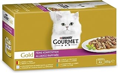 PURINA GOURMET Gold Fijne Compositie, Kattenvoer Nat Soortenmix, 48 x 85 g - natvoer katten