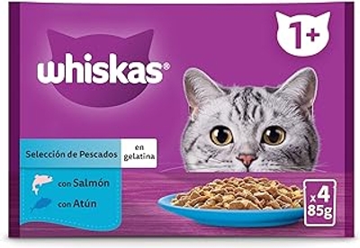 Whiskas Natvoer voor katten, keuze uit vissen, 4 x 85 g - natvoer katten