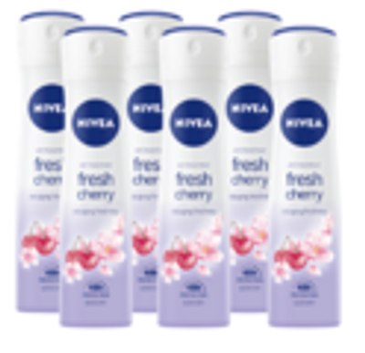 Nivea Fresh Cherry Anti-Transpirant - 6 x 150 ml