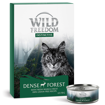 6x70g Adult Dense Forest Hert Wild Freedom Kattenvoer Nat - natvoer katten