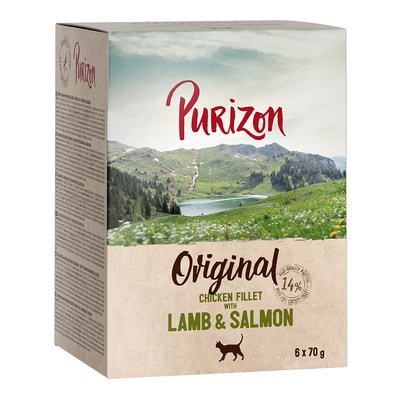 Purizon Adult 24 x 70 g - Graanvrij - Kipfilet met lam & zalm - natvoer katten