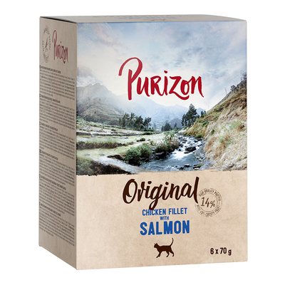 Purizon Adult 24 x 70 g - Graanvrij - Kipfilet met zalm - natvoer katten