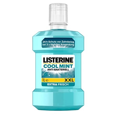 LISTERINE Cool Mint (1 liter), antibacteriële mondspoeling met etherische oliën en intensieve muntsmaak