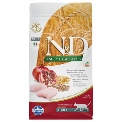 Farmina N&D Adult Ancestral Grain Adult Kip & Granaatappel - 1.5 kg - kattenbrokken