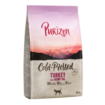 Purizon Coldpressed Kalkoen met Hennepolie Kattenvoer - 2.5 kg - kattenbrokken