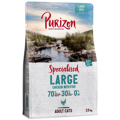 2.5kg Large Adult Kip & Vis Purizon Kattenvoer - kattenbrokken