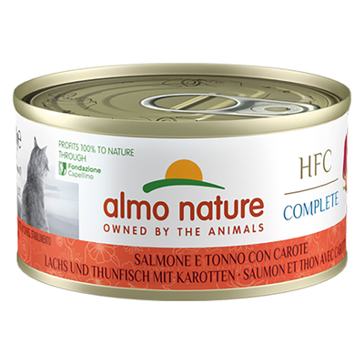 6x70g Almo Nature HFC Complete Zalm en Tonijn met Wortel Nat Kattenvoer - natvoer katten