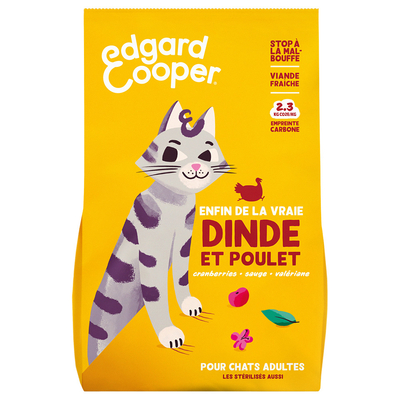 2x2kg Adult Kip en Kalkoen Graanvrij Edgard & Cooper Kattenvoer - kattenbrokken
