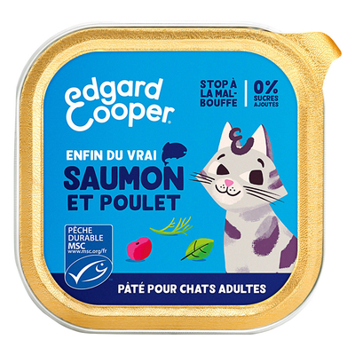 12x85g Edgard & Cooper Adult Graanvrije Paté zalm. kip - Paté voor katten - natvoer katten