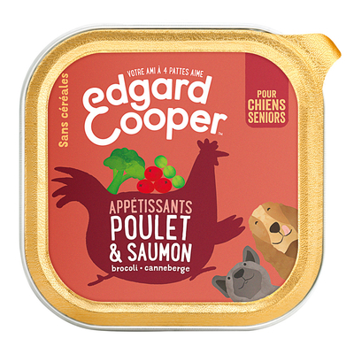 22x150g Edgard & Cooper Senior Graanvrij Kip. Zalm - Hondenvoer - natvoer honden