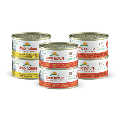 Almo Nature HFC Natural 6 x 70 g Mixpakket met Kip - natvoer katten