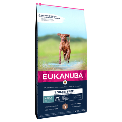 2x12kg Eukanuba Grain Free Adult Grote Honden Wildvoer droog - hondenbrokken