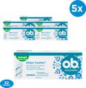 o.b. ProComfort Super Plus Tampons voor de zeer zware menstruatiedagen, 5 x 32 stuks