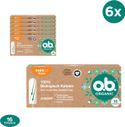 o.b. Organic Super, biotampons voor zwaardere menstruatiedagen uit 100% biokatoen, 6 x 16 stuks