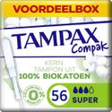 Tampax Cotton Protection Compak - Super - Tampons Met Inbrenghuls - 56 stuks