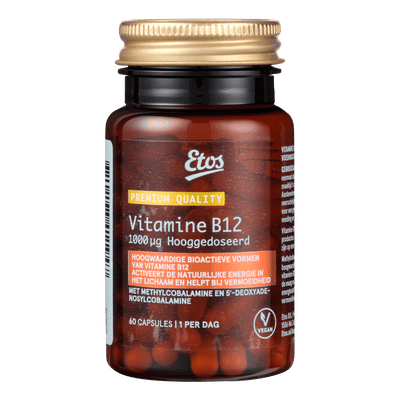 Etos Vitamine B12 Voedingssupplement - 1000ug - Vegan - 60 stuks