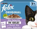 Felix Original in Gelei 7+ Senior Mix Selectie - Kattenvoer natvoer - Rund, Kip, Kalkoen, Zalm - 48 x 85g natvoer katten