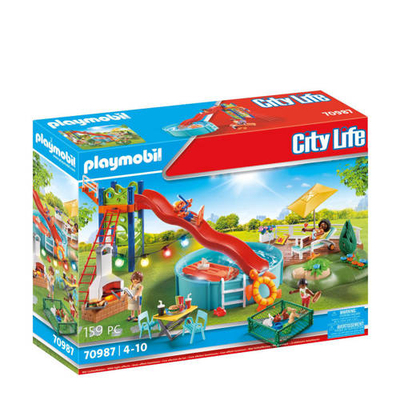 Playmobil City Life Zwembadfeest met glijbaan 70987