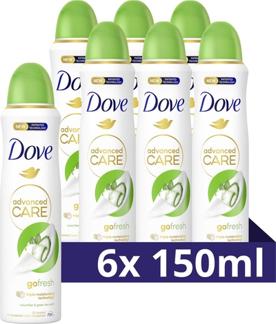 Dove Advanced Care Go Fresh anti-transpirant deodorant spray Cucumber & Green Tea - 6 x 150 ml