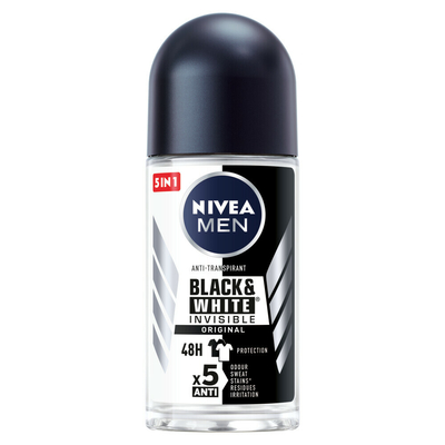 3x Nivea Men Deodorant Roller Invisible for Black&White 50 ml