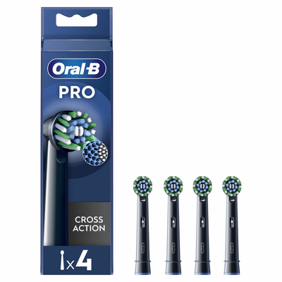 Oral-B CrossAction Black  opzetborstels - 4 stuks
