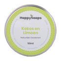 HappySoaps Natuurlijke Deodorant Kokos En Limoen - 6 x 50 ml