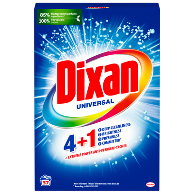 Dixan  waspoeder witte was & gekleurde was - 37 wasbeurten