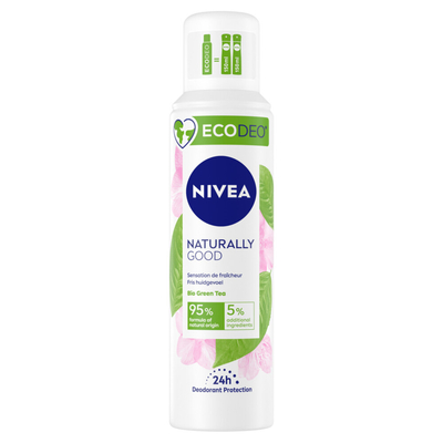 3x Nivea Deodorant Spray Naturally Good Green Tea 125 ml