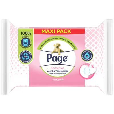 Page Sensitive vochtig toiletpapier - 38 doekjes