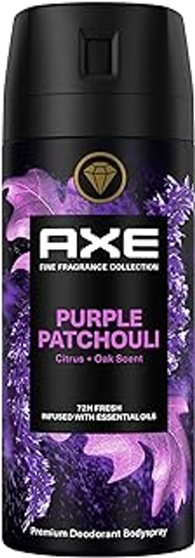 AXE Fine Fragrance Collection Purple Patchouli Premium Deodorant Bodyspray, 72 uur effectieve bescherming met de geur van luxe parfum - 150 ml