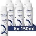 Neutral 0% Parfumvrij Anti-Transpirant Deodorant Spray - 6 x 150 ml 