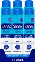 Sanex Dermo Extra Control 48h Anti-transpirant Spray  - 6 x 200ml