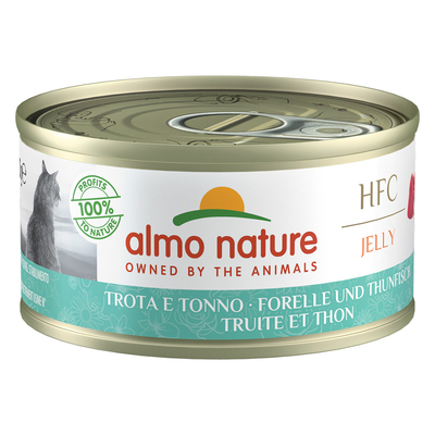 24x70g Almo Nature Kattenvoer Nat HFC Forel & Tonijn in Gelei - natvoer katten