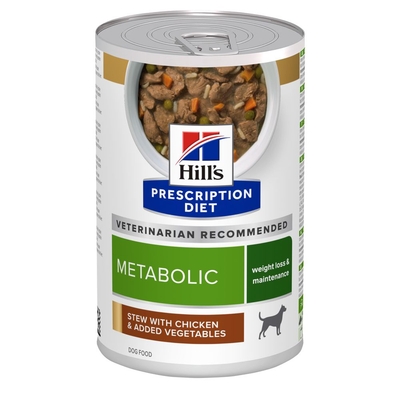 24x 354g Hill's Prescription Diet Dog Metabolic Care met kip Stew hondenvoer nat - natvoer honden